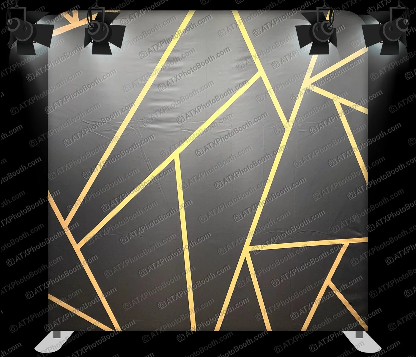 Photo booth backdrop - Black & Gold Geometric