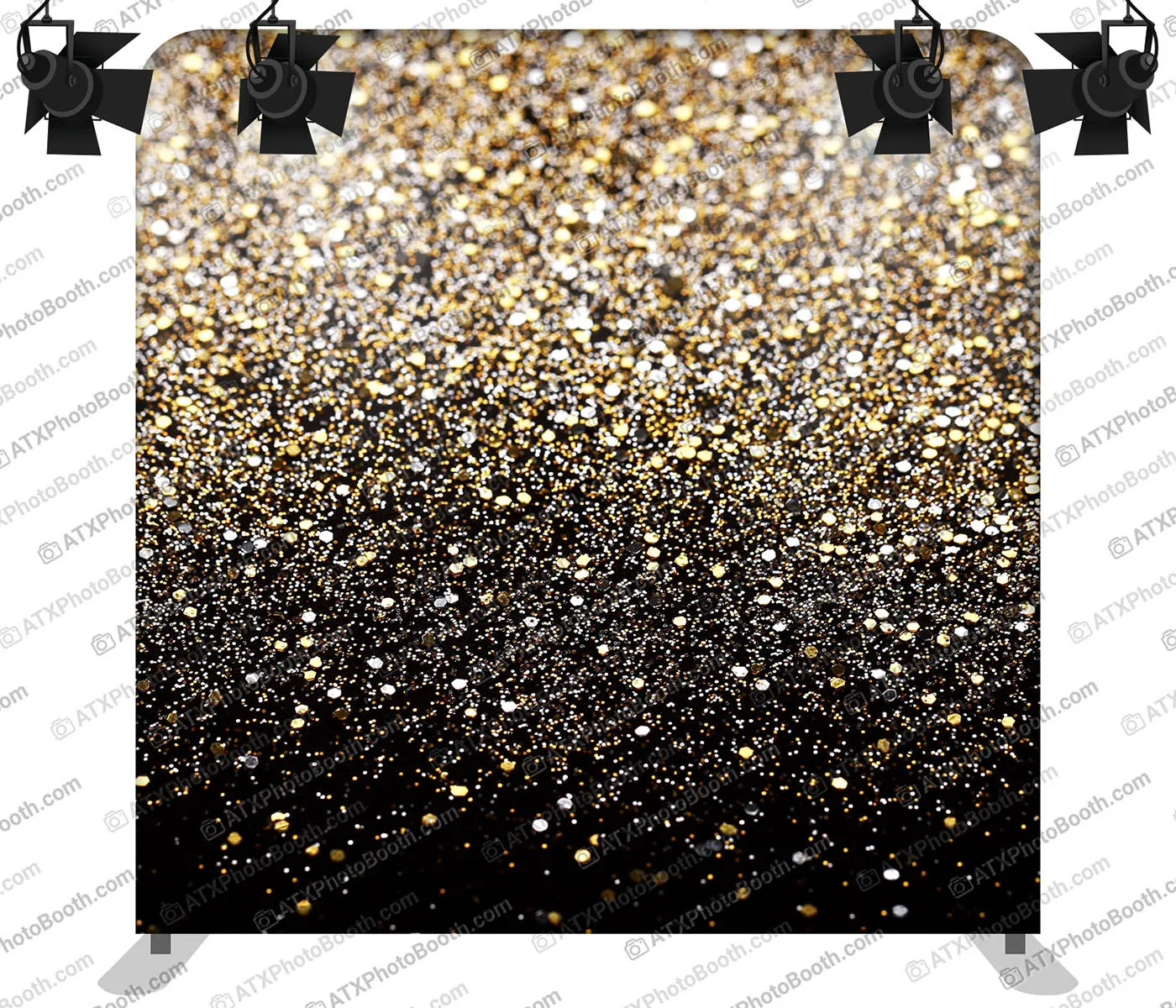 Photo booth backdrop - Black & Gold Glitter