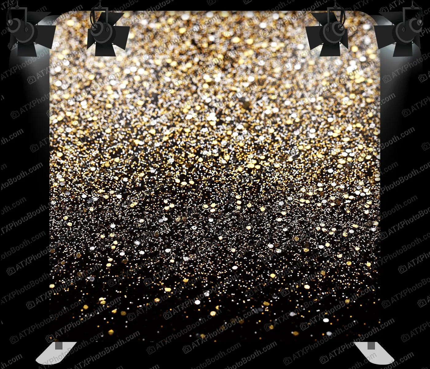 Photo booth backdrop - Black & Gold Glitter