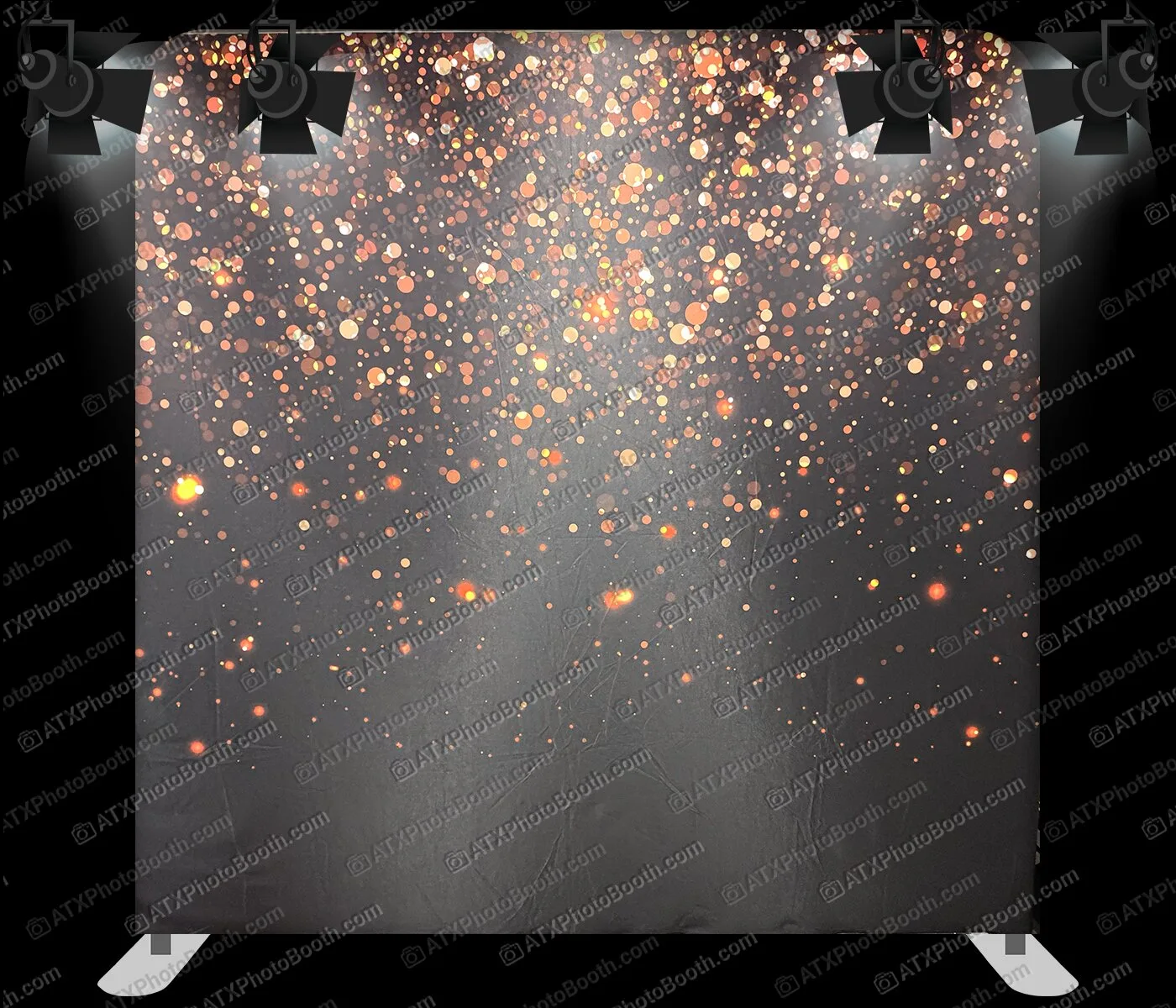 Photo booth backdrop - Black & Gold Sparkle
