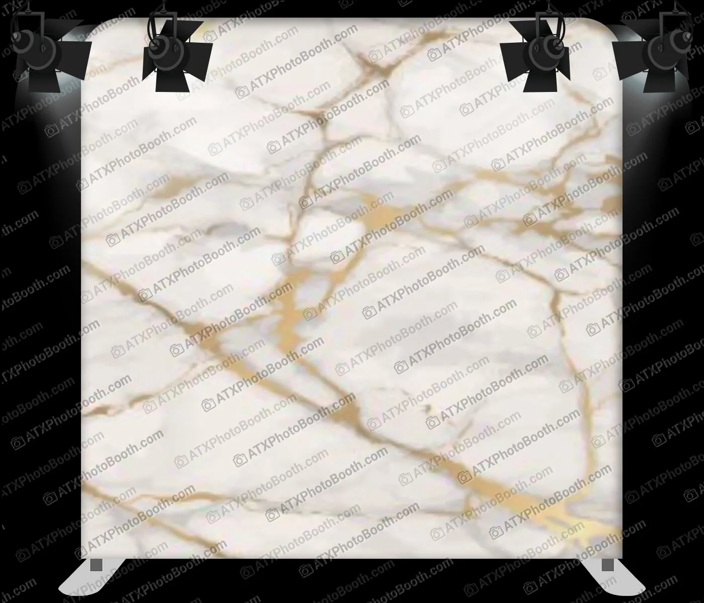 Photo booth backdrop - White & Gold Marble