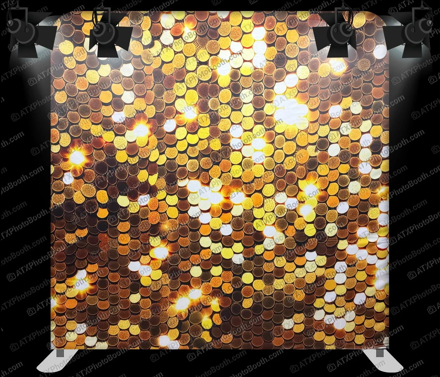 Photo booth backdrop - Gold Bokeh Sequins