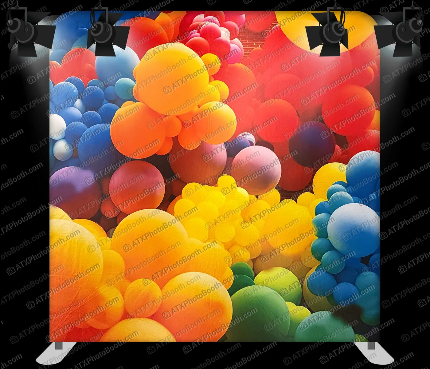 Photo booth backdrop - Rainbow Balloon Cloud