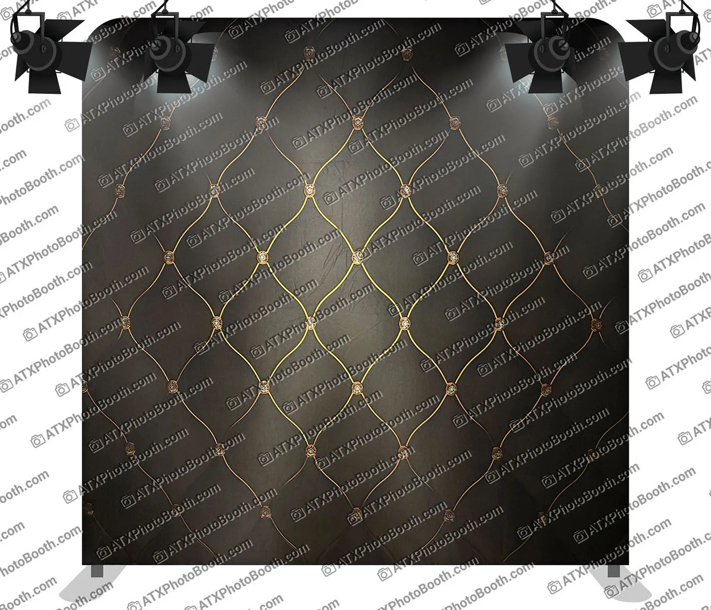 Photo booth backdrop - Black & Gold Tufted