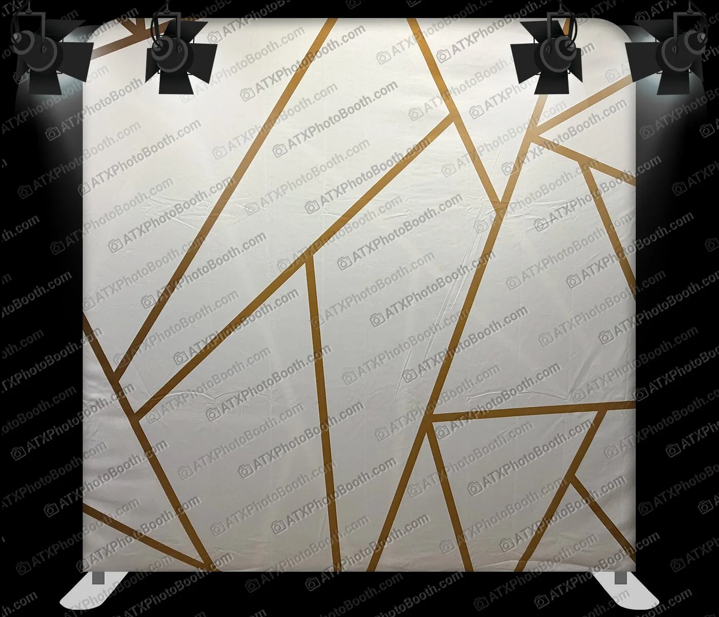 Photo booth backdrop - White & Gold Geometric