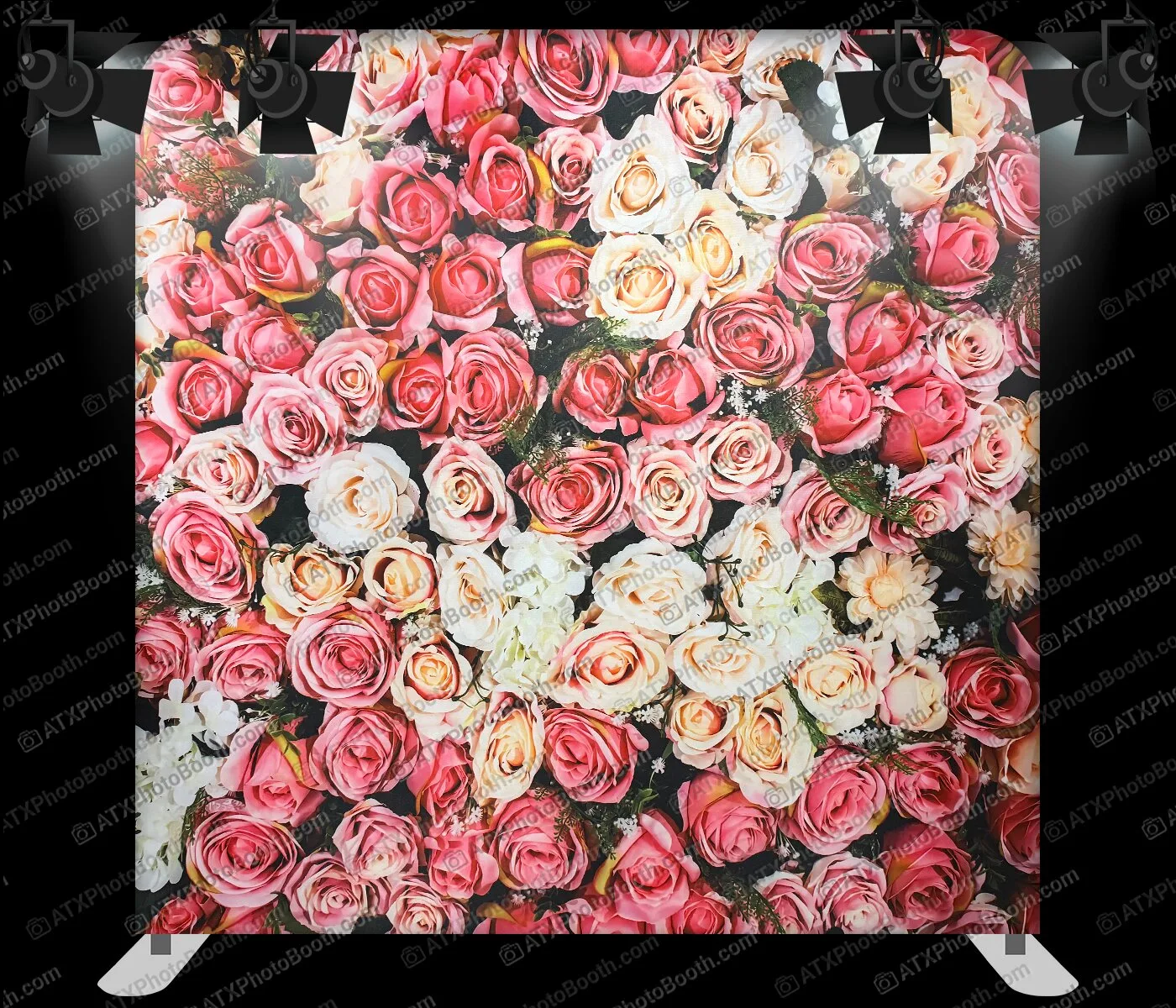 Photo booth backdrop - Mixed Rose Wall