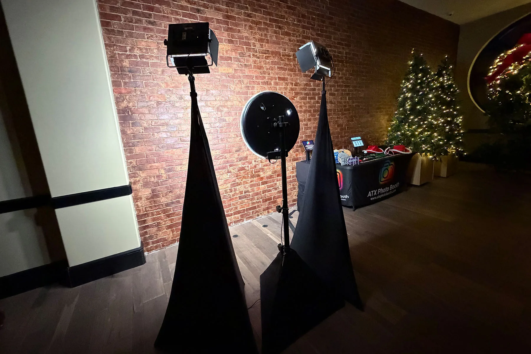 ATX Photo Booth open-air setup at an Austin event